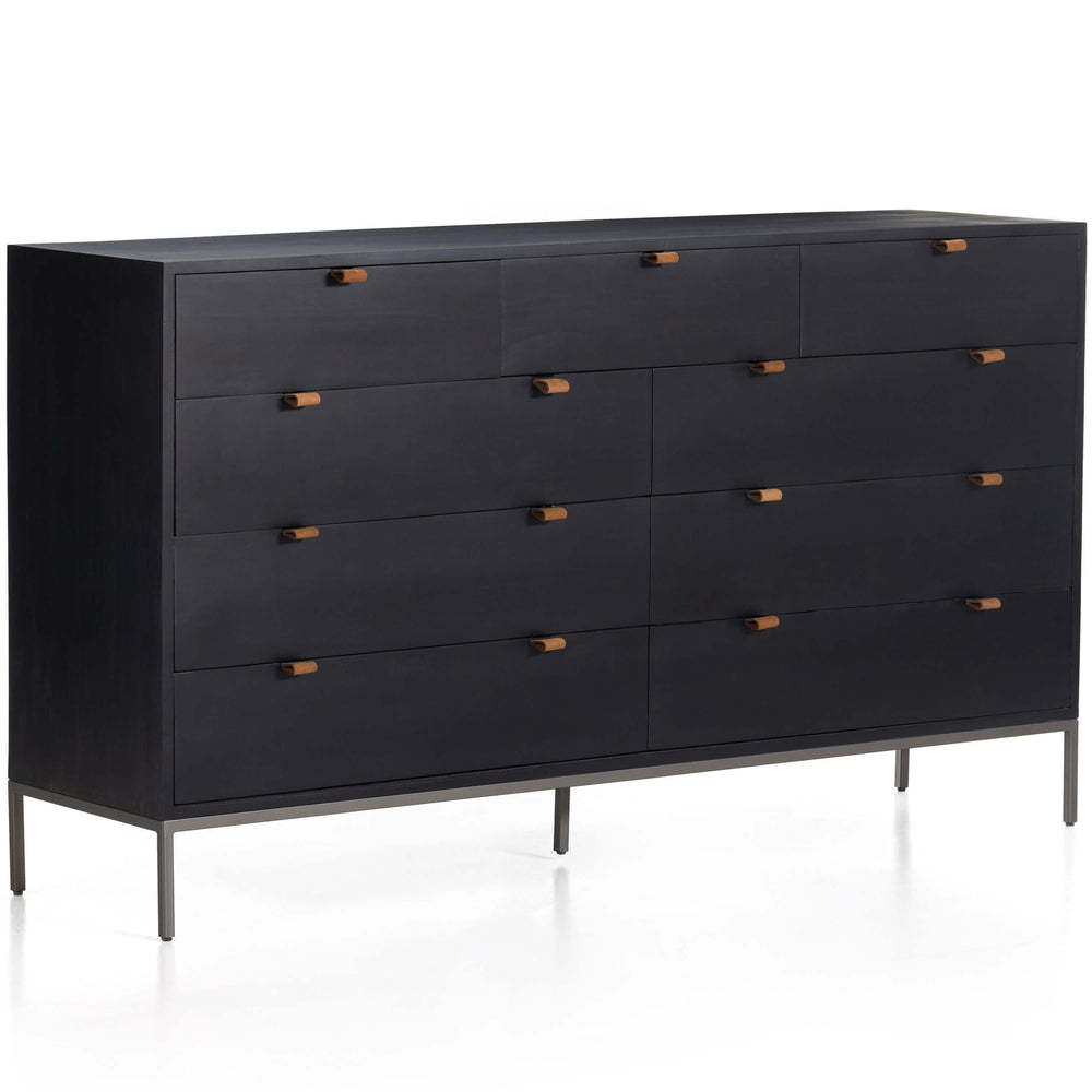 Trey 9 Drawer Dresser, Black Wash Poplar-Furniture - Storage-High Fashion Home
