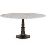 Lucy 60" Round Dining Table, White Marble-High Fashion Home