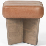Chaz Leather Small Ottoman, Palermo Cognac-Furniture - Chairs-High Fashion Home