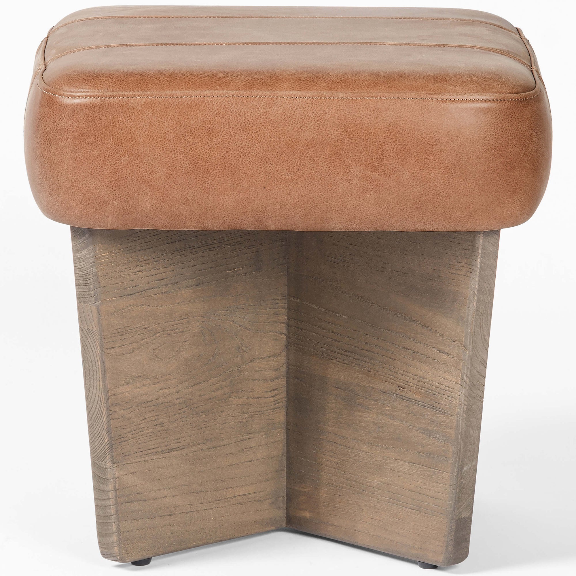 Chaz Leather Small Ottoman, Palermo Cognac High Fashion Home