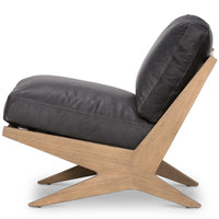 Bastian Leather Chair, Heirloom Charcoal-Furniture - Chairs-High Fashion Home