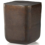 Basil Outdoor Square Drink Table, Antique Rust-Furniture - Accent Tables-High Fashion Home