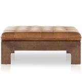 Halston Leather Cocktail Ottoman, Heirloom Sienna by Four Hands