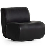 Siedell Leather Chair, Harness Black-Furniture - Chairs-High Fashion Home