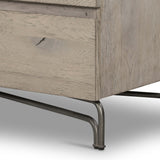 Marion Media Console Table, Washed Natural-Furniture - Storage-High Fashion Home