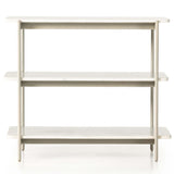 Jasper Nightstand, Ivory Iron/White Marble-Furniture - Bedroom-High Fashion Home