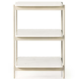 Jasper Nightstand, Ivory Iron/White Marble-Furniture - Bedroom-High Fashion Home