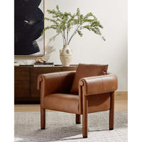 Gilliam Leather Chair, Valencia Camel-Furniture - Chairs-High Fashion Home