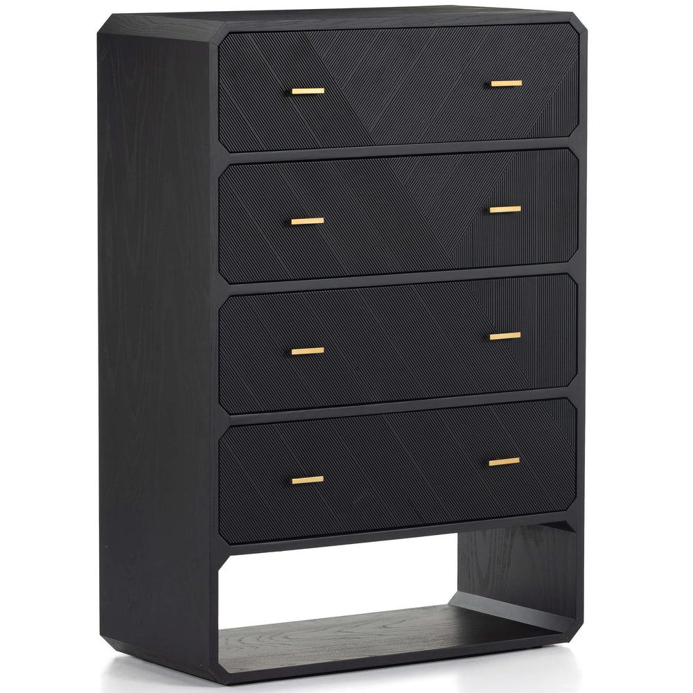 Caspian 4 Drawer Dresser, Black Ash Veneer-Furniture - Storage-High Fashion Home