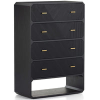 Caspian 4 Drawer Dresser, Black Ash Veneer-Furniture - Storage-High Fashion Home