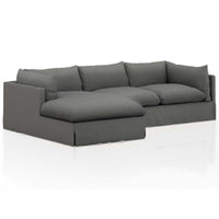 Habitat 2-Piece LAF 131" Sectional, Fallon Charcoal-Furniture - Sofas-High Fashion Home