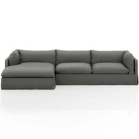 Habitat 2-Piece LAF 131" Sectional, Fallon Charcoal-Furniture - Sofas-High Fashion Home
