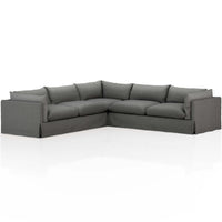 Habitat 3-Piece 122" Sectional, Fallon Charcoal-Furniture - Sofas-High Fashion Home