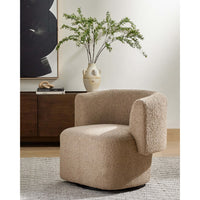 Tybalt Swivel Chair, Sheepskin Camel-Furniture - Chairs-High Fashion Home