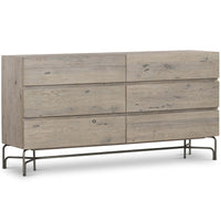 Marion 6 Drawer Dresser, Washed Natural-Furniture - Storage-High Fashion Home