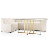 Augustine 100" Dining L-Shape Banquette, Capri Oatmeal-Furniture - Dining-High Fashion Home