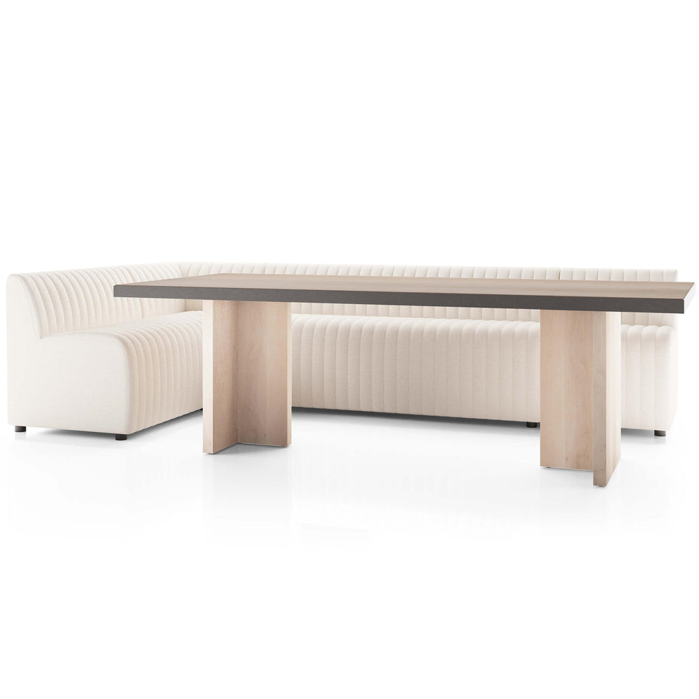 Augustine 125" Dining L-Shape Banquette, Capri Oatmeal-Furniture - Dining-High Fashion Home