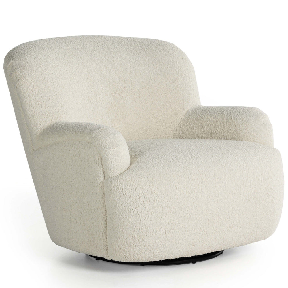 Kadon Swivel Chair, Sheepskin Natural-Furniture - Chairs-High Fashion Home