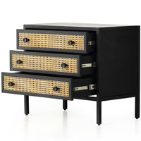 Natalia Nightstand, Natural Circle Cane-Furniture - Bedroom-High Fashion Home