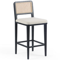 Veka Counter Stool, Saville Flax/Brushed Ebony-Furniture - Chairs-High Fashion Home
