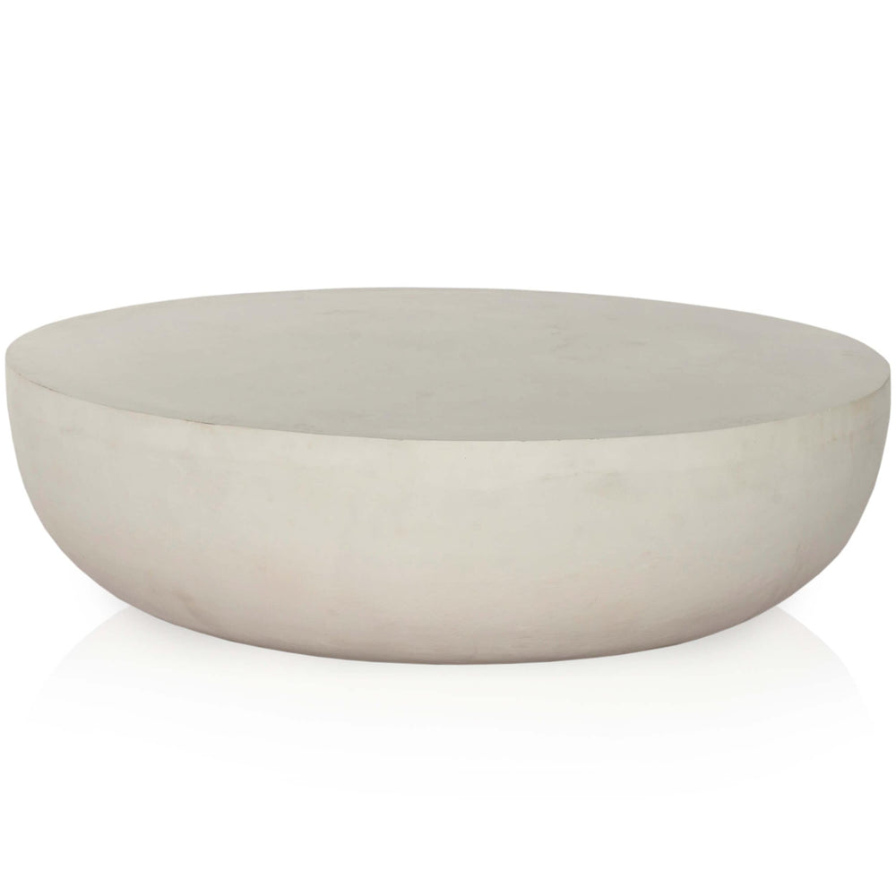 Basil Outdoor Round Coffee Table, Matte White by Four Hands