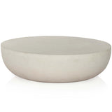 Basil Outdoor Round Coffee Table, Matte White by Four Hands