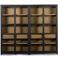 Millie Double Cabinet, Drifted Matte Black-Furniture - Storage-High Fashion Home