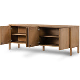 Riggs Media Console, Amber Oak-Furniture - Storage-High Fashion Home