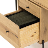 Eaton Desk With Filing Cabinet, Light Oak-High Fashion Home