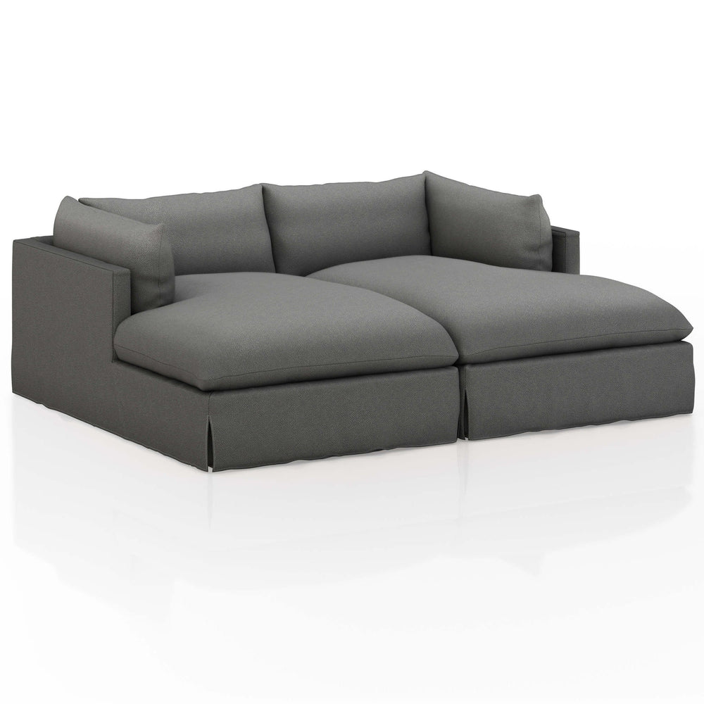 Habitat 87" Double Chaise Sectional, Fallon Charcoal-Furniture - Sofas-High Fashion Home