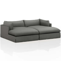 Habitat 102" Double Chaise Sectional, Fallon Charcoal-Furniture - Sofas-High Fashion Home