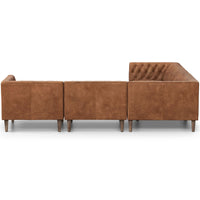 William Leather 5 Piece Sectional, Natural Washed Camel-Furniture - Sofas-High Fashion Home