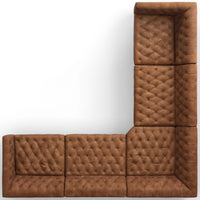William Leather 5 Piece Sectional, Natural Washed Camel-Furniture - Sofas-High Fashion Home