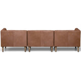 Williams Leather 3 Piece Sofa, Natural Washed Chocolate-Furniture - Sofas-High Fashion Home