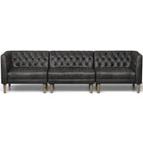 Williams Leather 3 Piece Sofa, Natural Washed Ebony-Furniture - Sofas-High Fashion Home