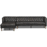 Williams Leather 2 Piece LAF Sectional, Natural Washed Ebony-Furniture - Sofas-High Fashion Home