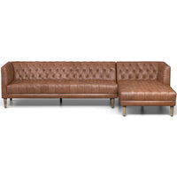 Williams Leather 2 Piece RAF Sectional, Natural Washed Chocolate-Furniture - Sofas-High Fashion Home