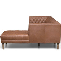 Williams Leather 2 Piece RAF Sectional, Natural Washed Chocolate-Furniture - Sofas-High Fashion Home