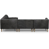 Williams Leather 5 Piece RAF Sectional, Natural Washed Ebony-Furniture - Sofas-High Fashion Home