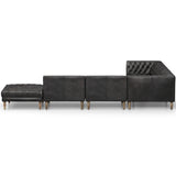 Williams Leather 5 Piece RAF Sectional, Natural Washed Ebony-Furniture - Sofas-High Fashion Home