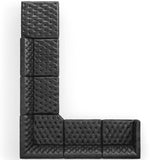 Williams Leather 5 Piece RAF Sectional, Natural Washed Ebony-Furniture - Sofas-High Fashion Home