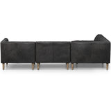 Williams Leather 4 Piece LAF Sectional, Natural Washed Ebony-Furniture - Sofas-High Fashion Home