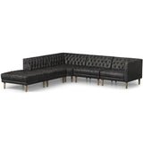 Williams Leather 4 Piece LAF Sectional, Natural Washed Ebony-Furniture - Sofas-High Fashion Home