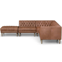 Williams Leather 4 Piece LAF Sectional, Natural Washed Chocolate-Furniture - Sofas-High Fashion Home
