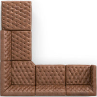Williams Leather 4 Piece RAF Sectional, Natural Washed Chocolate-Furniture - Sofas-High Fashion Home