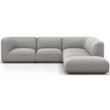 Mabry RAF Sectional w/Ottoman, Gibson Silver