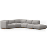Mabry RAF Sectional w/Ottoman, Gibson Silver