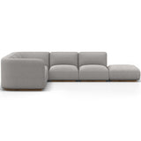 Mabry RAF Sectional w/Ottoman, Gibson Silver