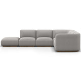 Mabry LAF Sectional w/Ottoman, Gibson Silver
