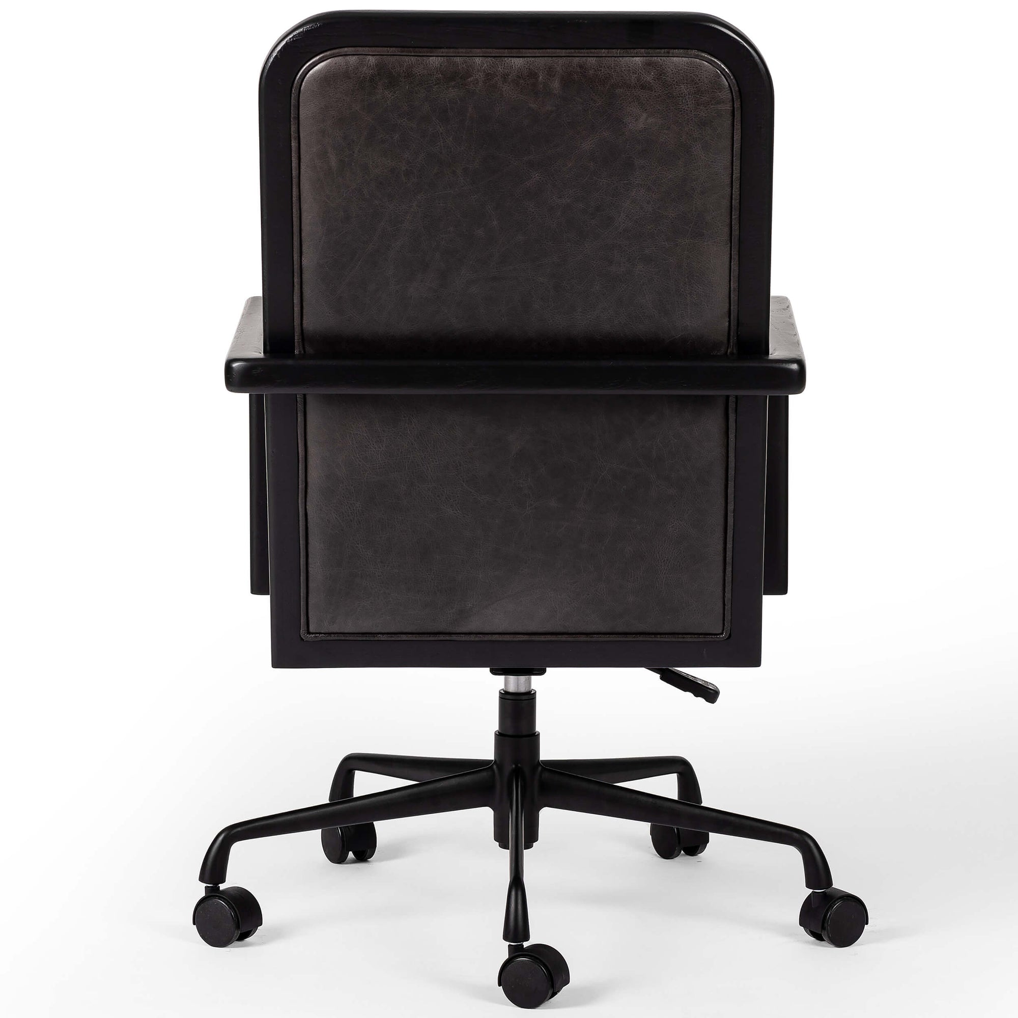 Lacey Leather Desk Chair, Brushed Ebony High Fashion Home